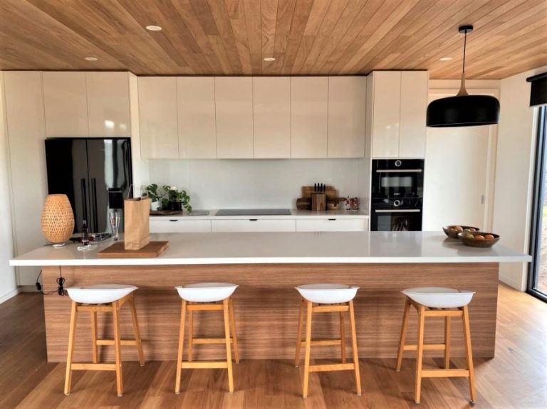 Kitchen White with Timber look under Bench Ocean Grove
