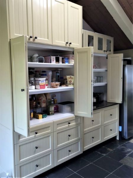 White Kitchen Storage with Open Cupboards Geelong